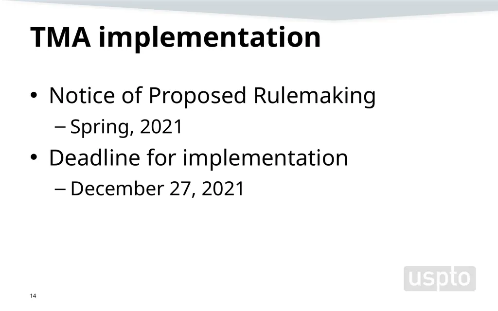 Trademark Modernization Act (TMA) Amy Cotton - slide 14 of 16