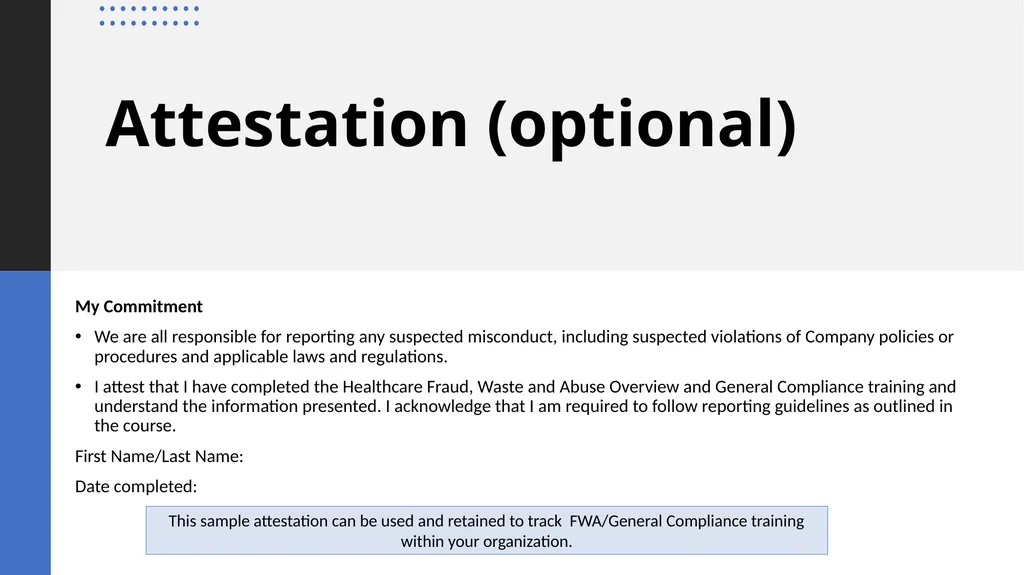 Fraud, Waste & Abuse Overview: General Compliance - slide 23 of 24
