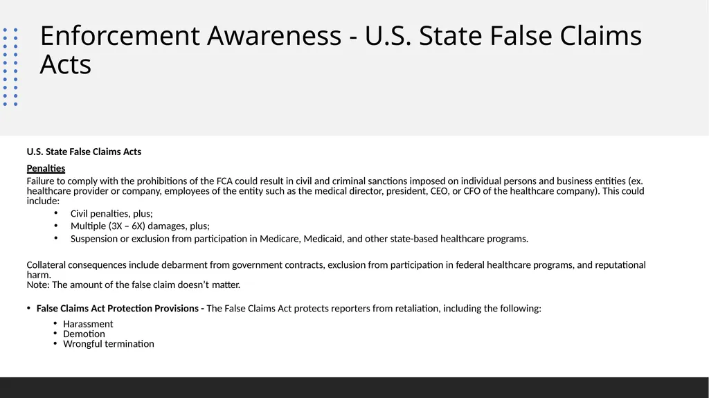 Fraud, Waste & Abuse Overview: General Compliance - slide 13 of 24