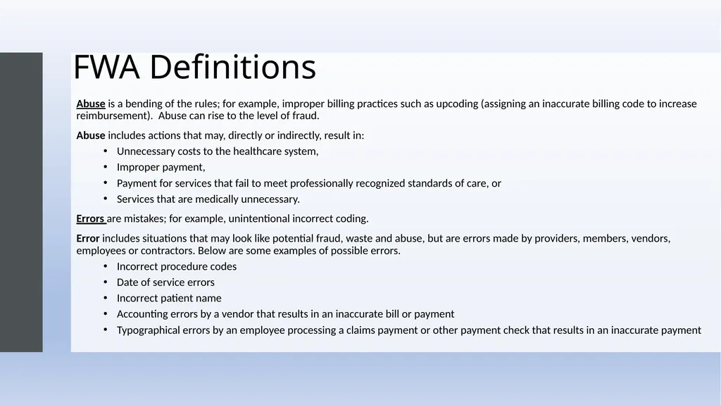 Fraud, Waste & Abuse Overview: General Compliance - slide 4 of 24