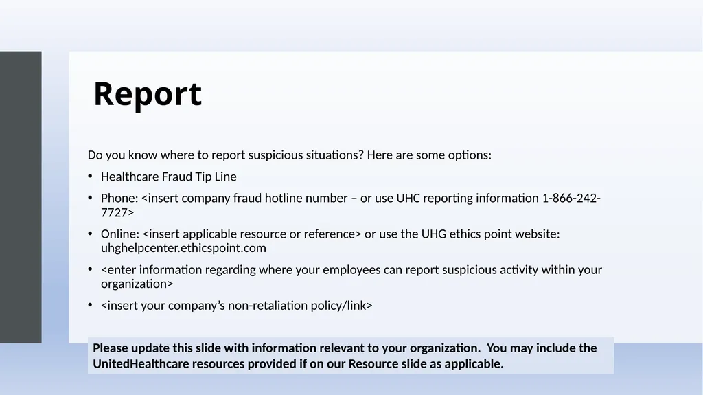 Fraud, Waste & Abuse Overview: General Compliance - slide 21 of 24