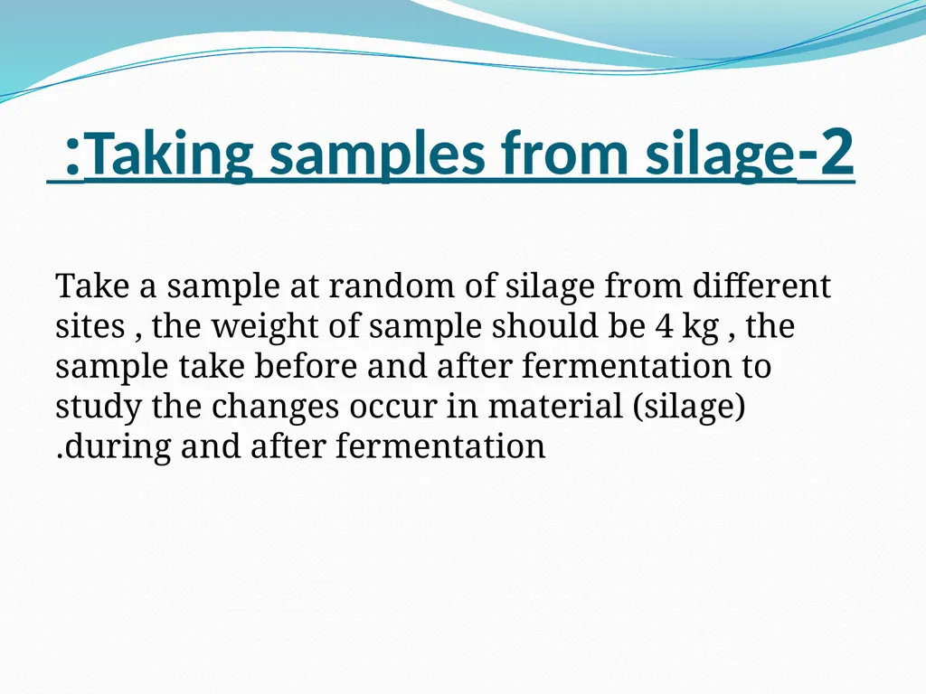 How to take sample for analysis Taking the samples - slide 7 of 13