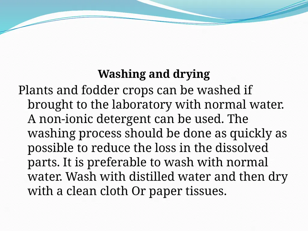 How to take sample for analysis Taking the samples - slide 3 of 13