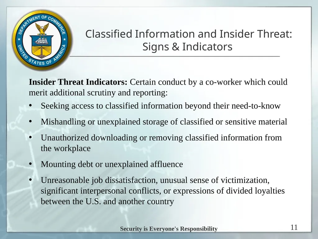 Espionage Indicators Updated 8/2016 U.S. - slide 11 of 39