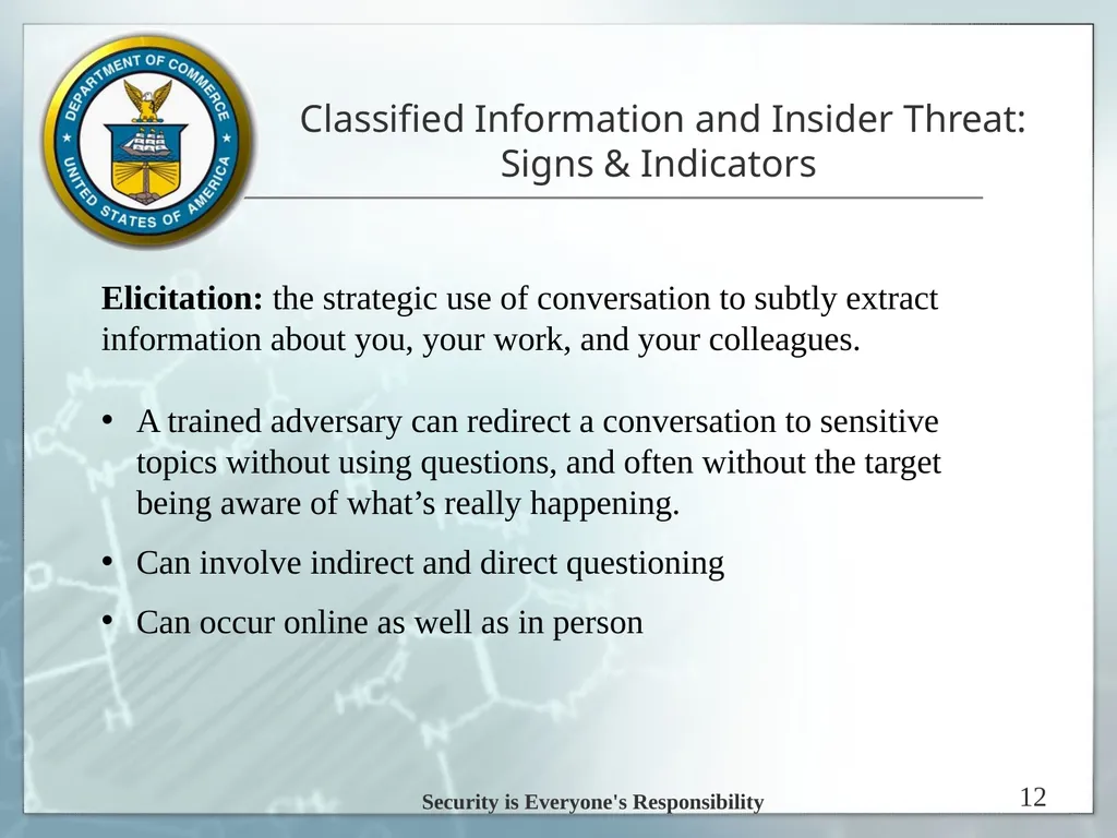 Espionage Indicators Updated 8/2016 U.S. - slide 12 of 39