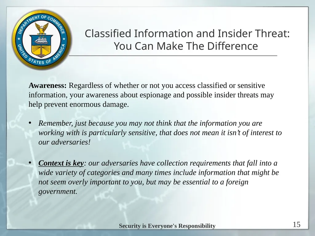 Espionage Indicators Updated 8/2016 U.S. - slide 15 of 39
