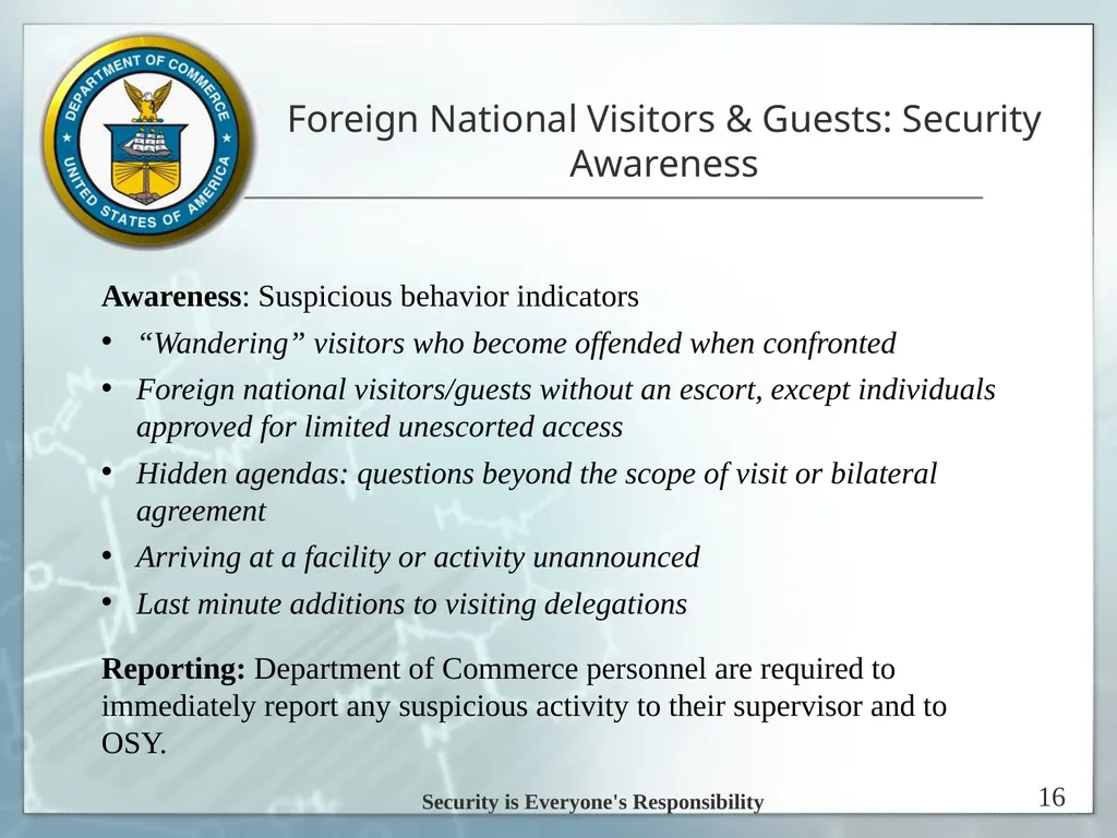 Espionage Indicators Updated 8/2016 U.S. - slide 16 of 39