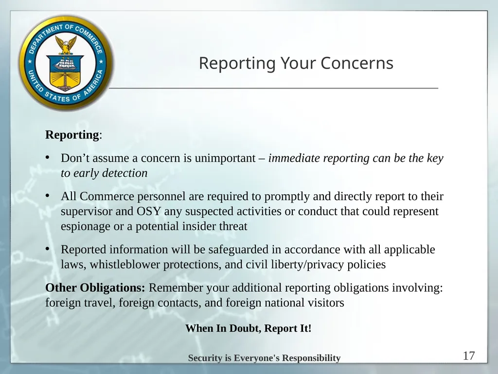Espionage Indicators Updated 8/2016 U.S. - slide 17 of 39