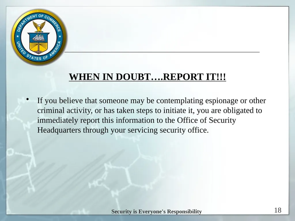 Espionage Indicators Updated 8/2016 U.S. - slide 18 of 39