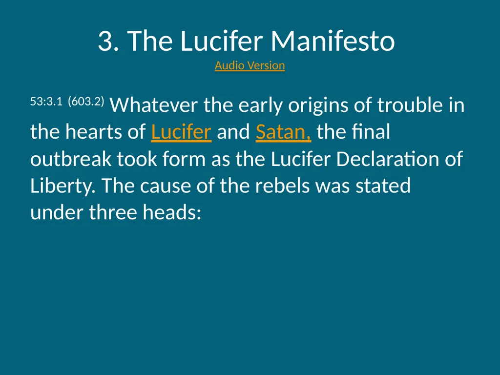 The Urantia Book Paper 53 The Lucifer Rebellion - slide 15 of 75