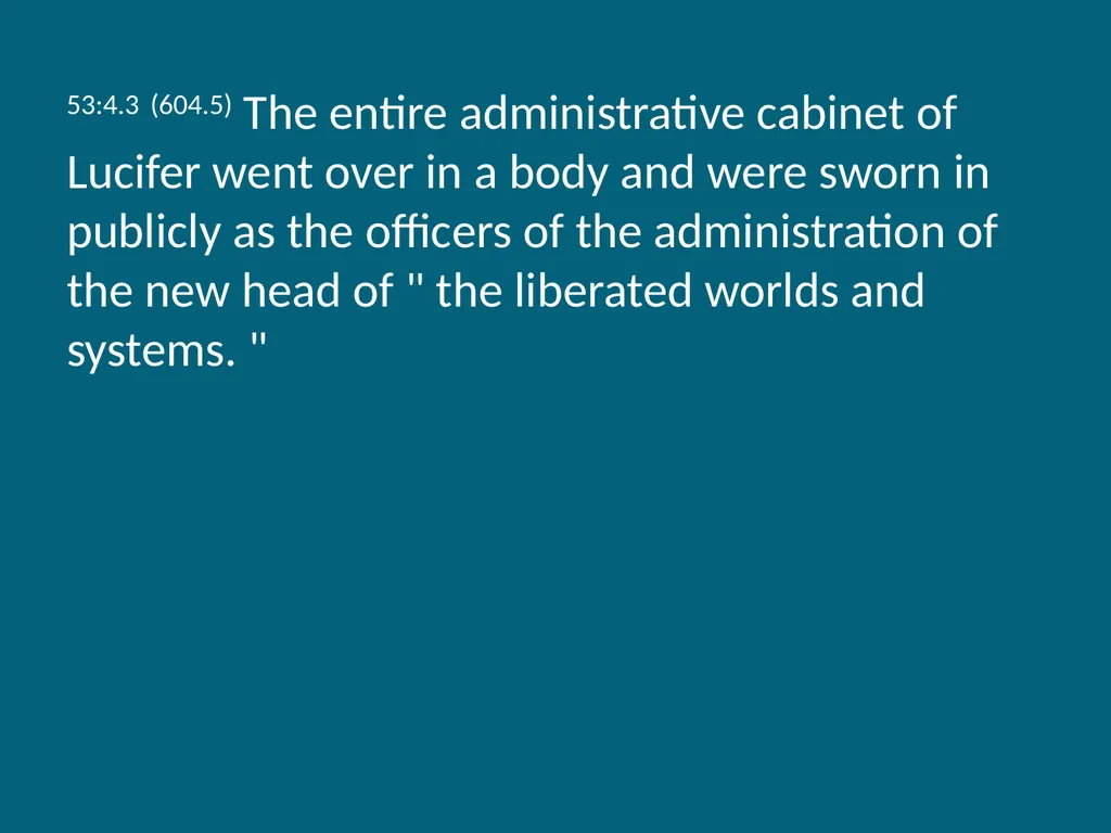 The Urantia Book Paper 53 The Lucifer Rebellion - slide 24 of 75
