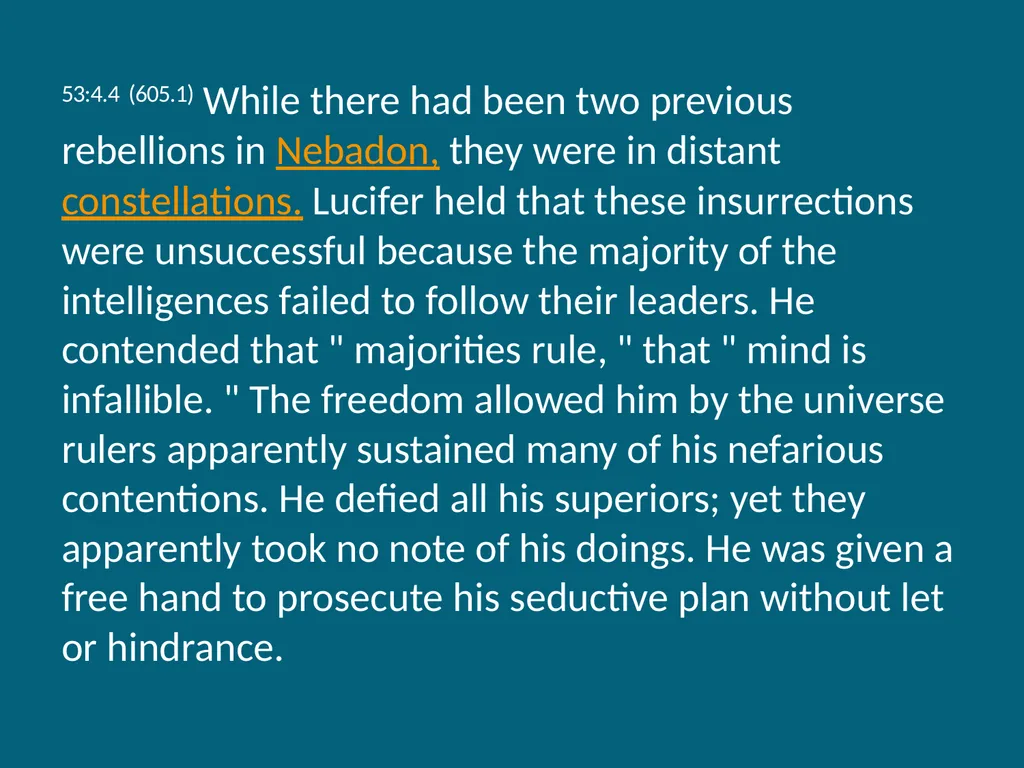 The Urantia Book Paper 53 The Lucifer Rebellion - slide 25 of 75