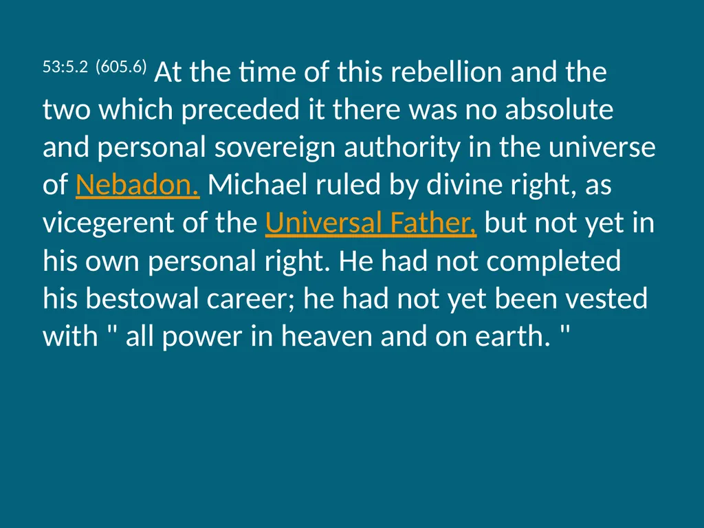 The Urantia Book Paper 53 The Lucifer Rebellion - slide 30 of 75