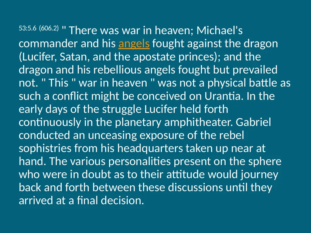 The Urantia Book Paper 53 The Lucifer Rebellion - slide 34 of 75
