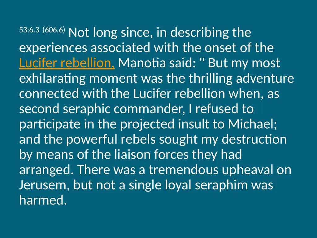 The Urantia Book Paper 53 The Lucifer Rebellion - slide 38 of 75