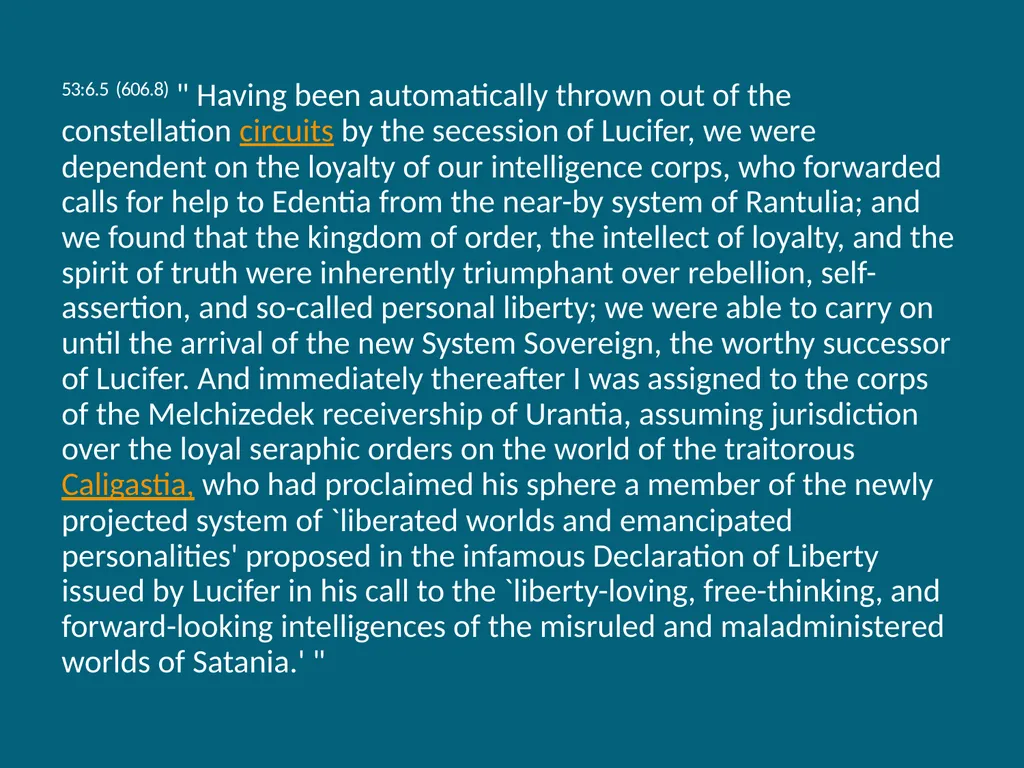 The Urantia Book Paper 53 The Lucifer Rebellion - slide 40 of 75