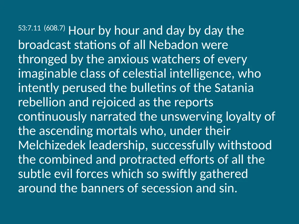 The Urantia Book Paper 53 The Lucifer Rebellion - slide 52 of 75