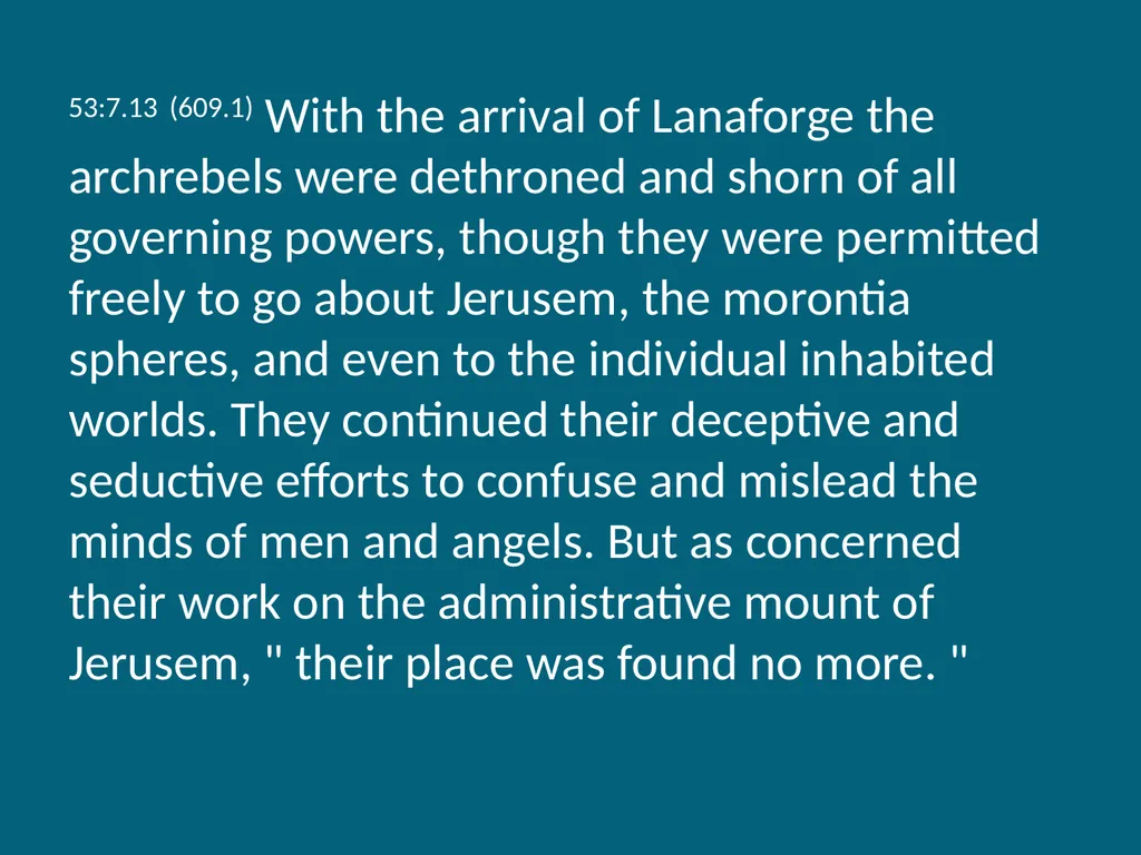 The Urantia Book Paper 53 The Lucifer Rebellion - slide 54 of 75