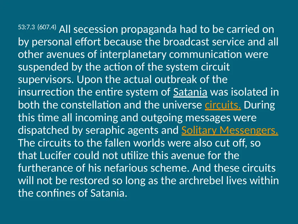 The Urantia Book Paper 53 The Lucifer Rebellion - slide 44 of 75
