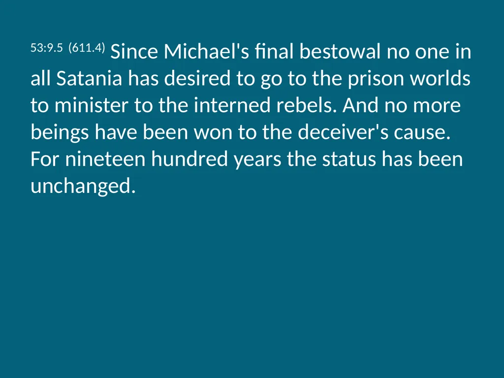 The Urantia Book Paper 53 The Lucifer Rebellion - slide 70 of 75