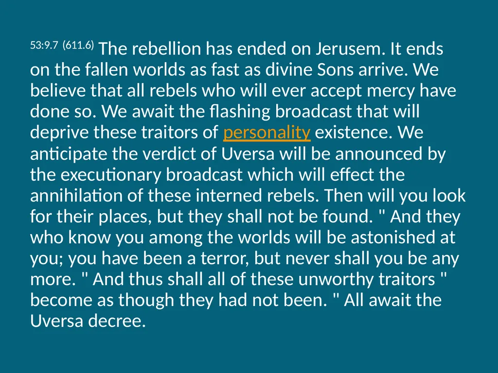 The Urantia Book Paper 53 The Lucifer Rebellion - slide 72 of 75