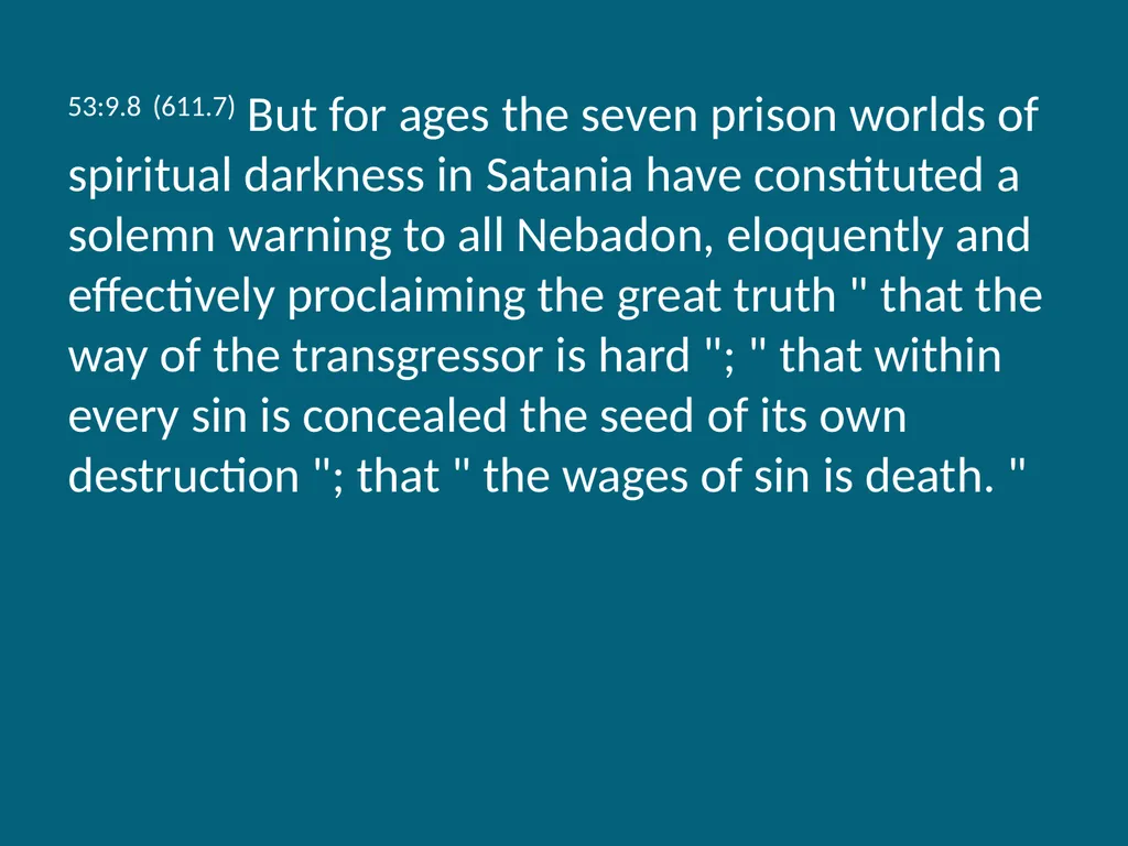 The Urantia Book Paper 53 The Lucifer Rebellion - slide 73 of 75