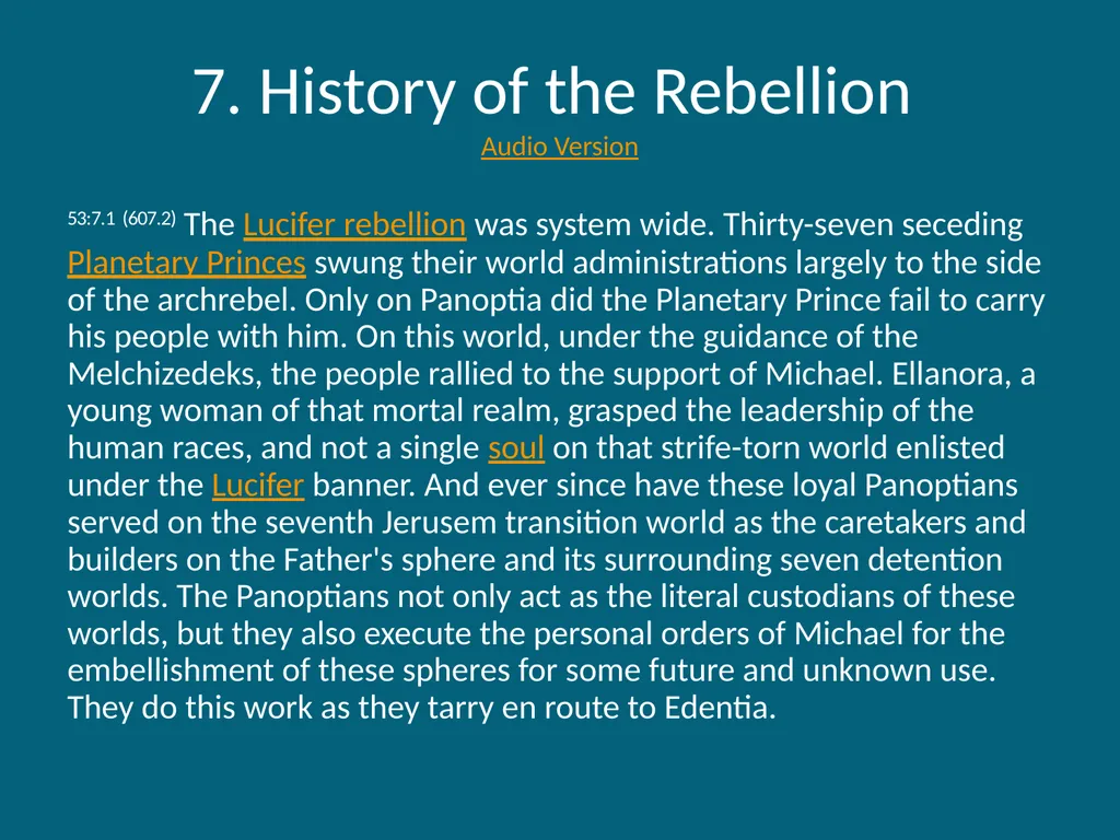 The Urantia Book Paper 53 The Lucifer Rebellion - slide 42 of 75