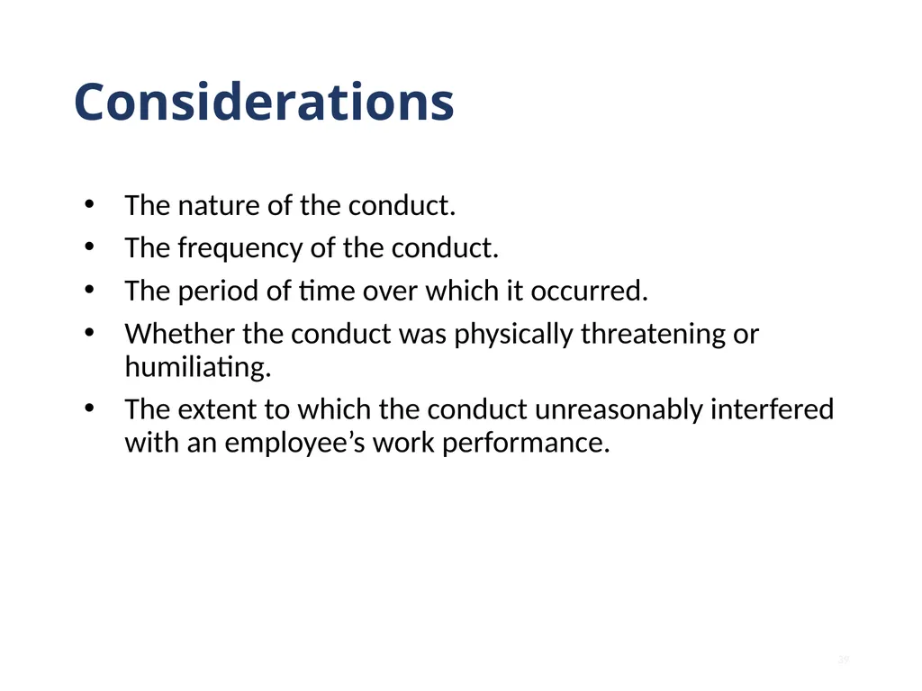 Note that this training is intended to be - slide 39 of 103