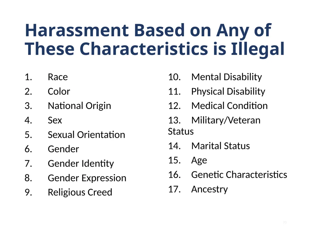 Note that this training is intended to be - slide 70 of 103