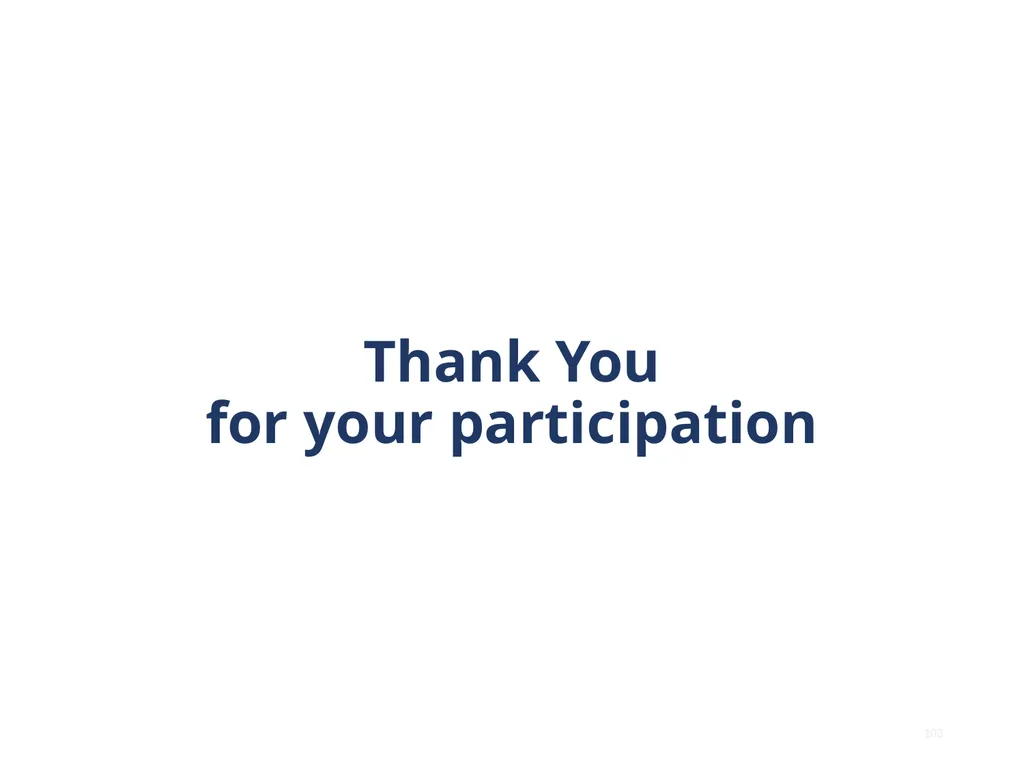 Note that this training is intended to be - slide 103 of 103