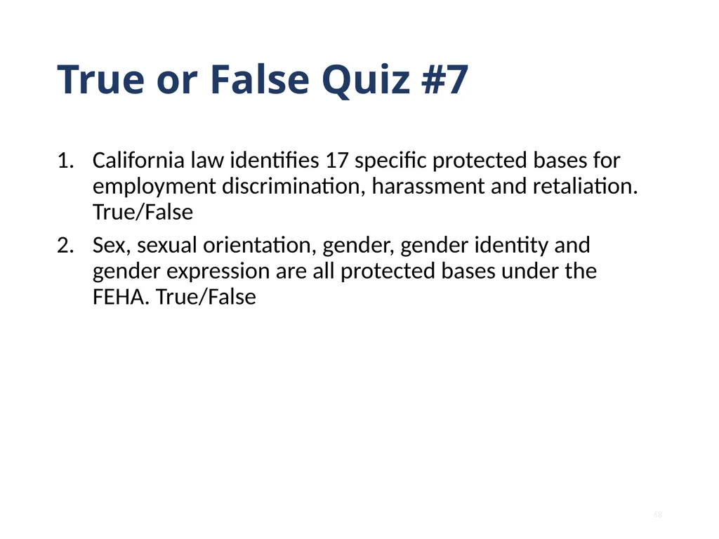 Note that this training is intended to be - slide 68 of 103
