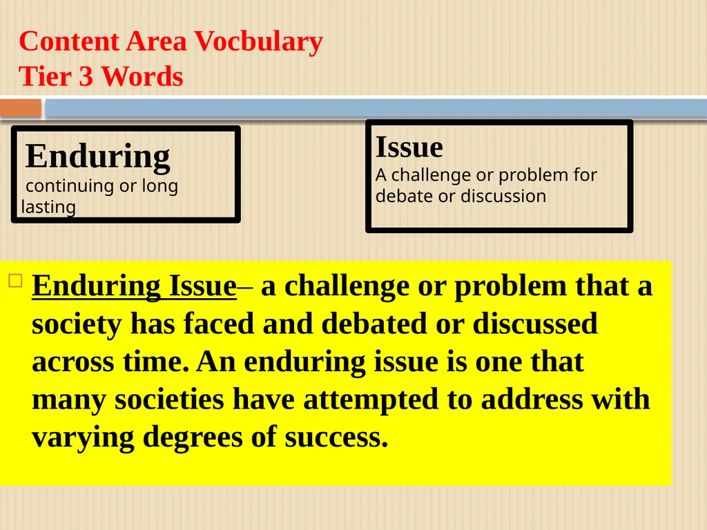 Unit 1 Lesson #3 Enduring Issues Agenda Aim: What - slide 7 of 15