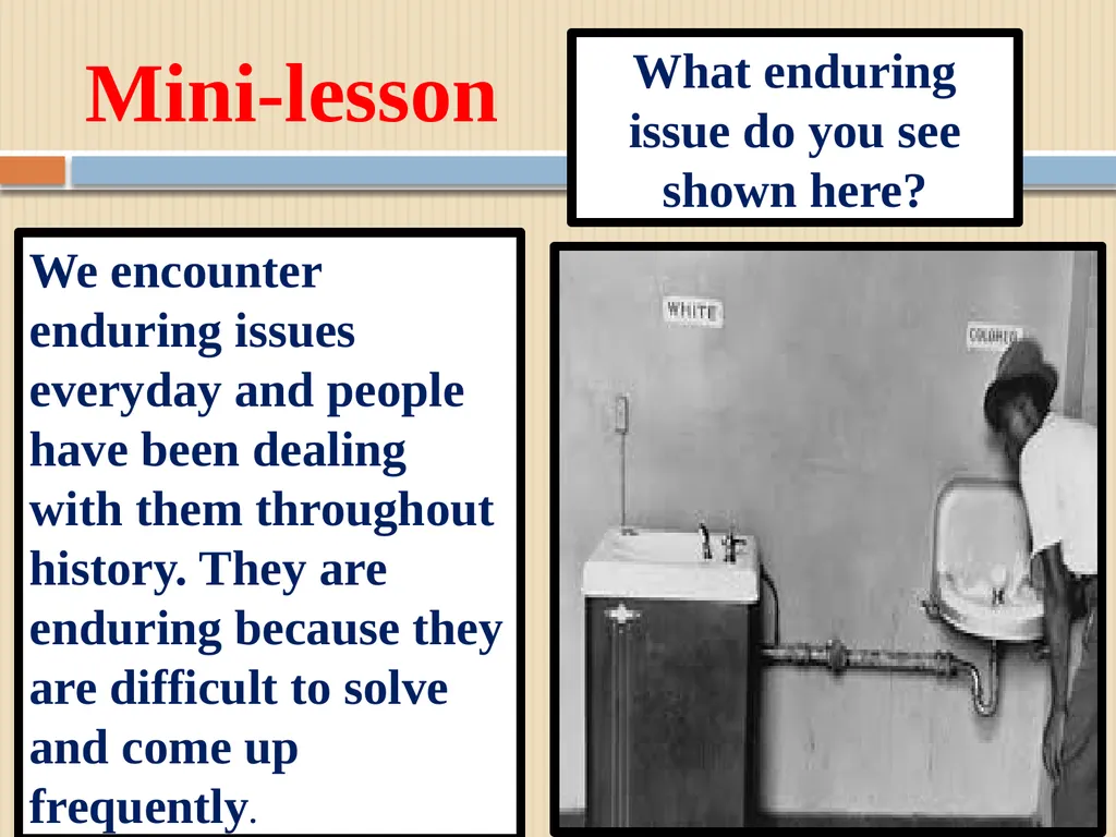 Unit 1 Lesson #3 Enduring Issues Agenda Aim: What - slide 8 of 15