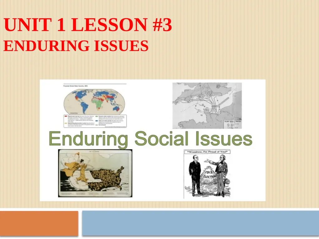 Unit 1 Lesson #3 Enduring Issues Agenda Aim: What - slide 1 of 15