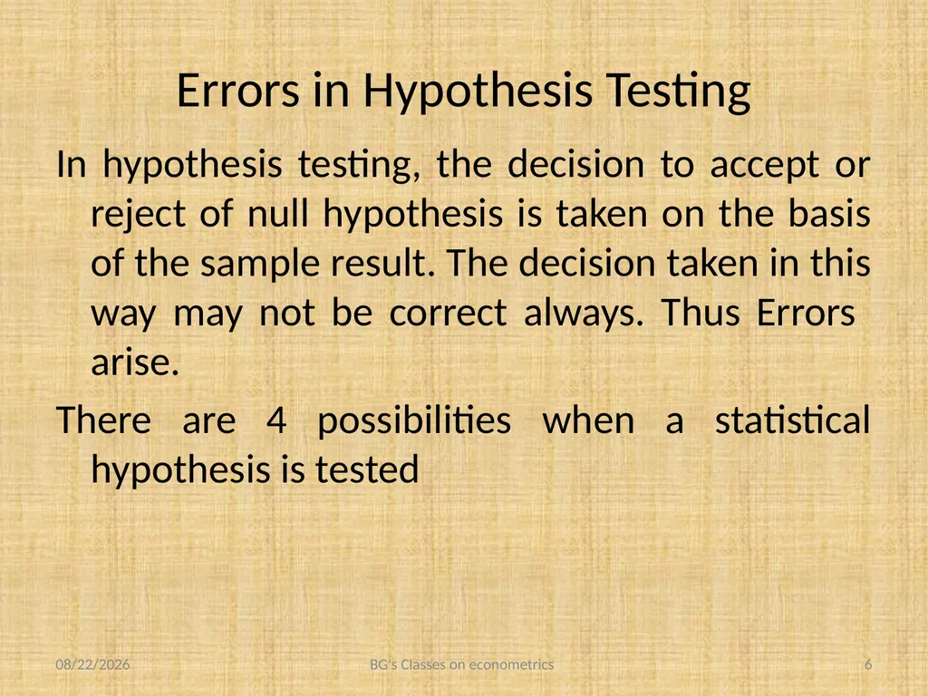 Binod Goswami’s Classes on Econometrics B.A. - slide 6 of 8