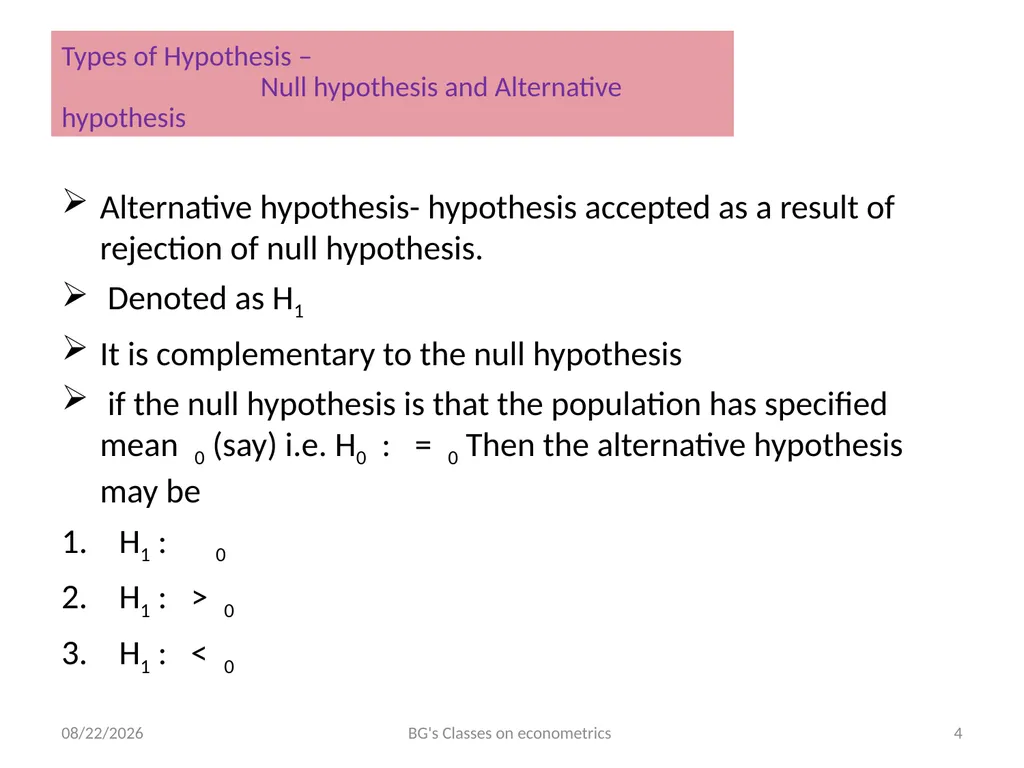 Binod Goswami’s Classes on Econometrics B.A. - slide 4 of 8