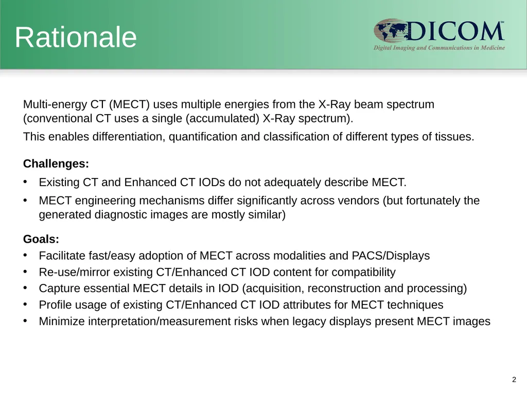 Supplement 188: Multi-energy CT Imaging DICOM - slide 2 of 15
