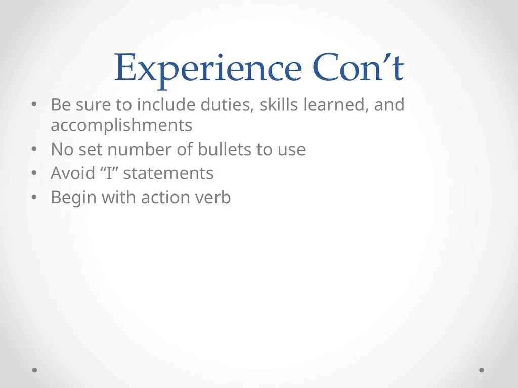 How to write an effective resume Katie Peterson - slide 21 of 24