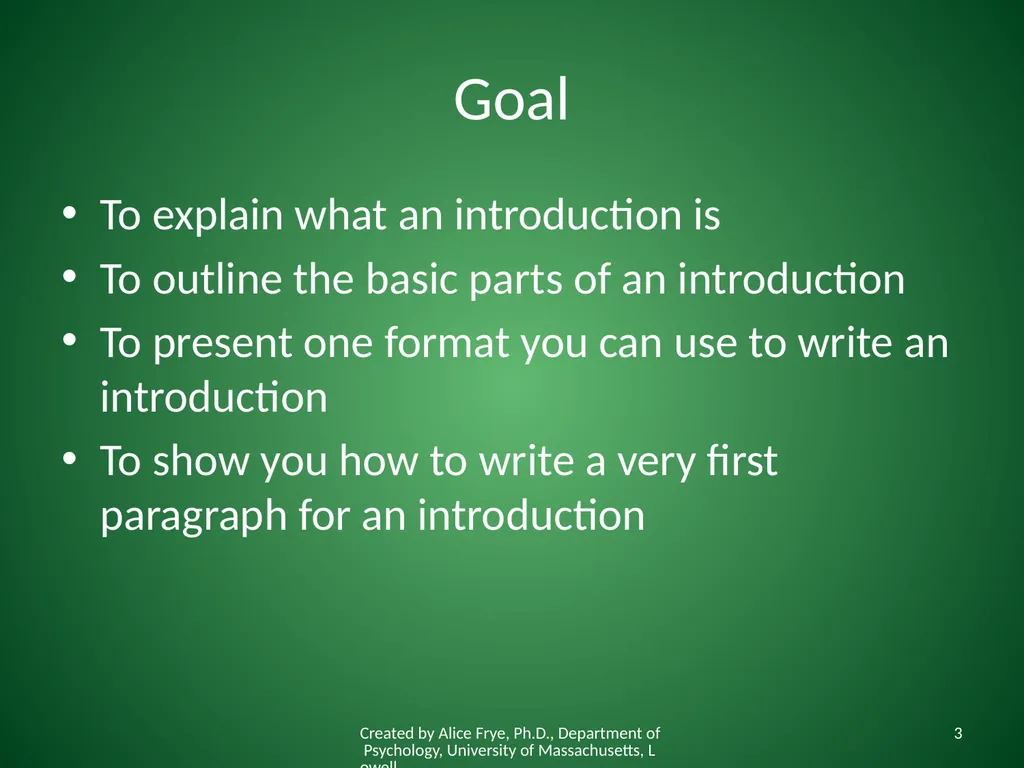 How to Write an Introduction Writing the First - slide 3 of 17
