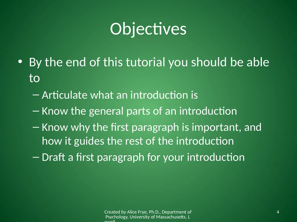How to Write an Introduction Writing the First - slide 4 of 17