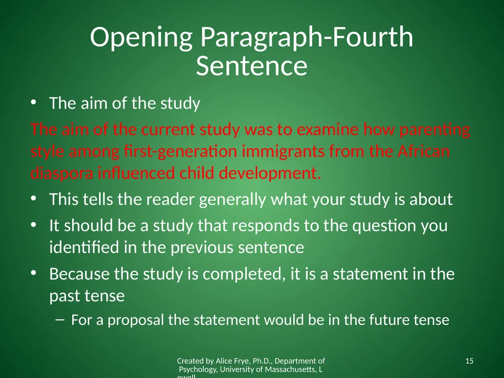 How to Write an Introduction Writing the First - slide 15 of 17