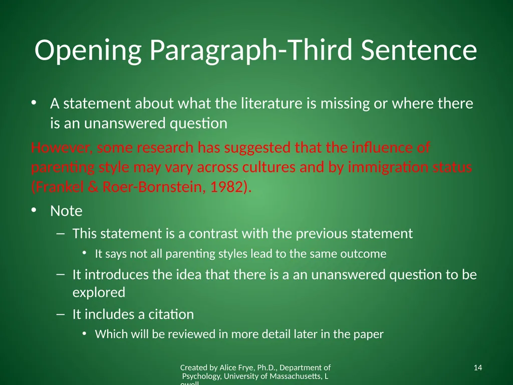 How to Write an Introduction Writing the First - slide 14 of 17
