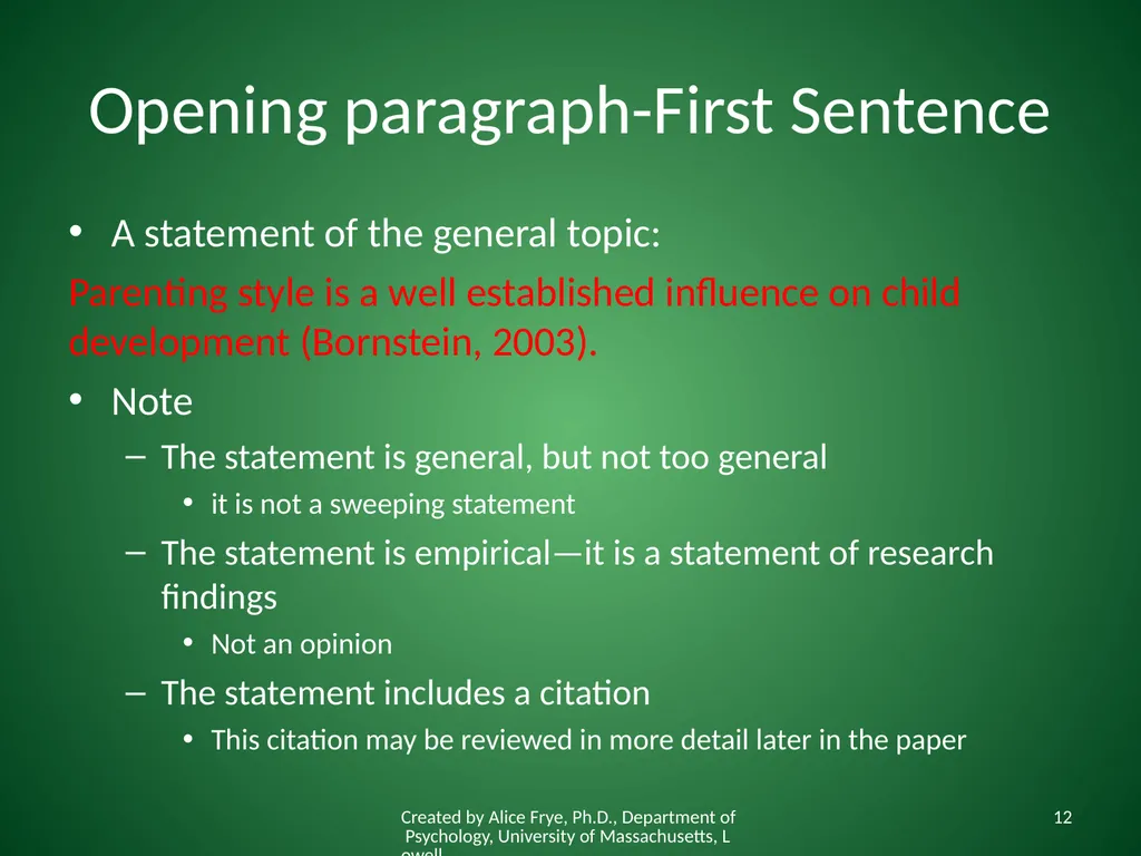 How to Write an Introduction Writing the First - slide 12 of 17