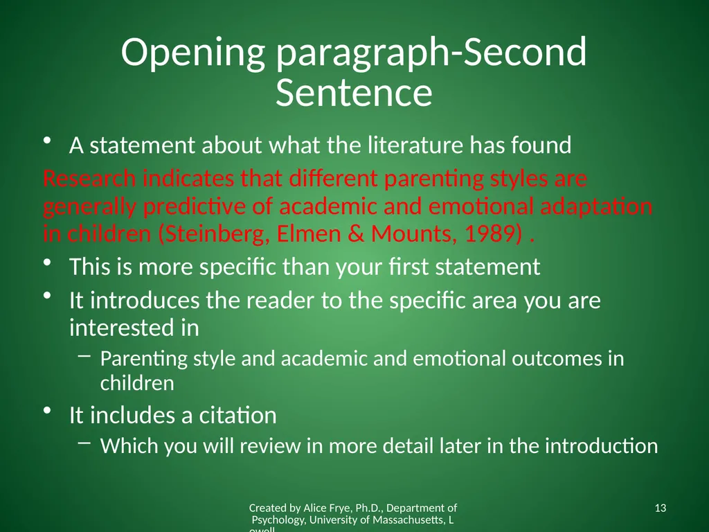 How to Write an Introduction Writing the First - slide 13 of 17