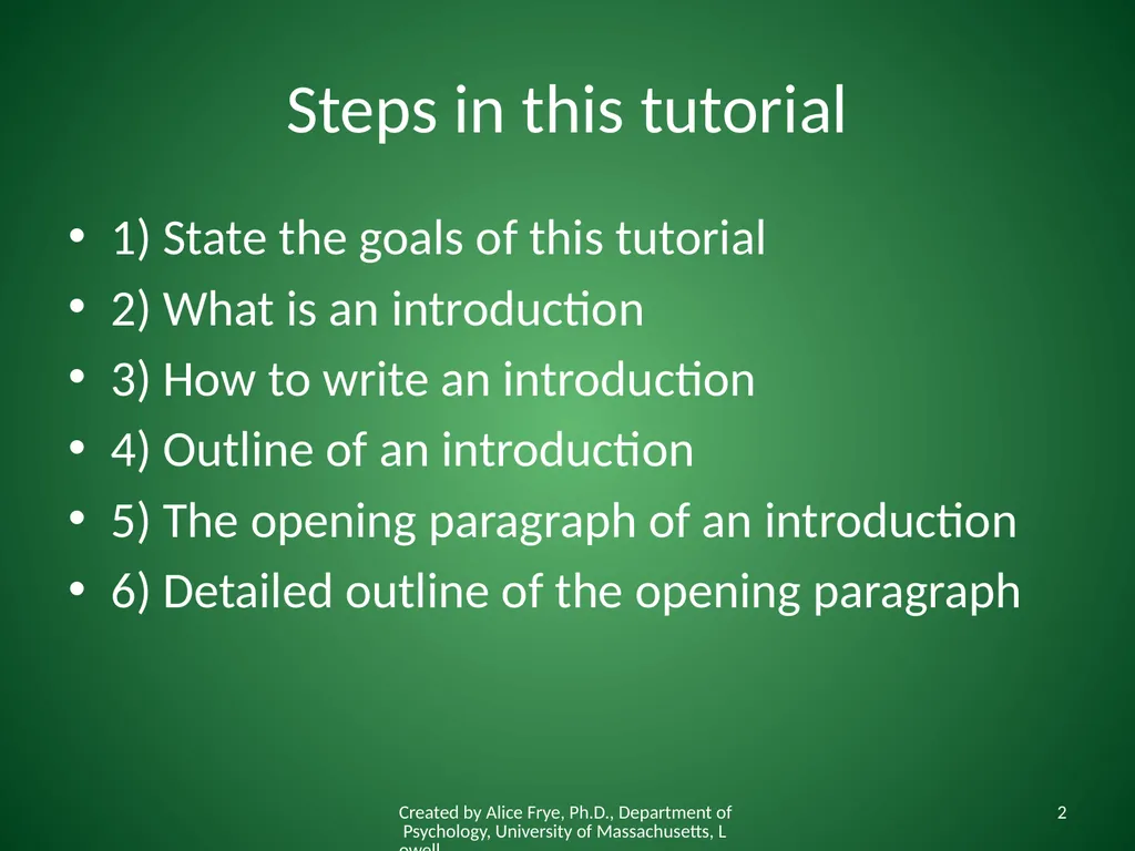 How to Write an Introduction Writing the First - slide 2 of 17