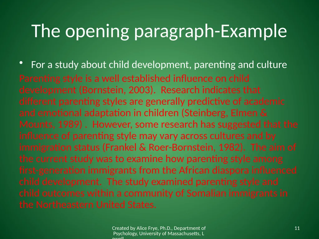 How to Write an Introduction Writing the First - slide 11 of 17