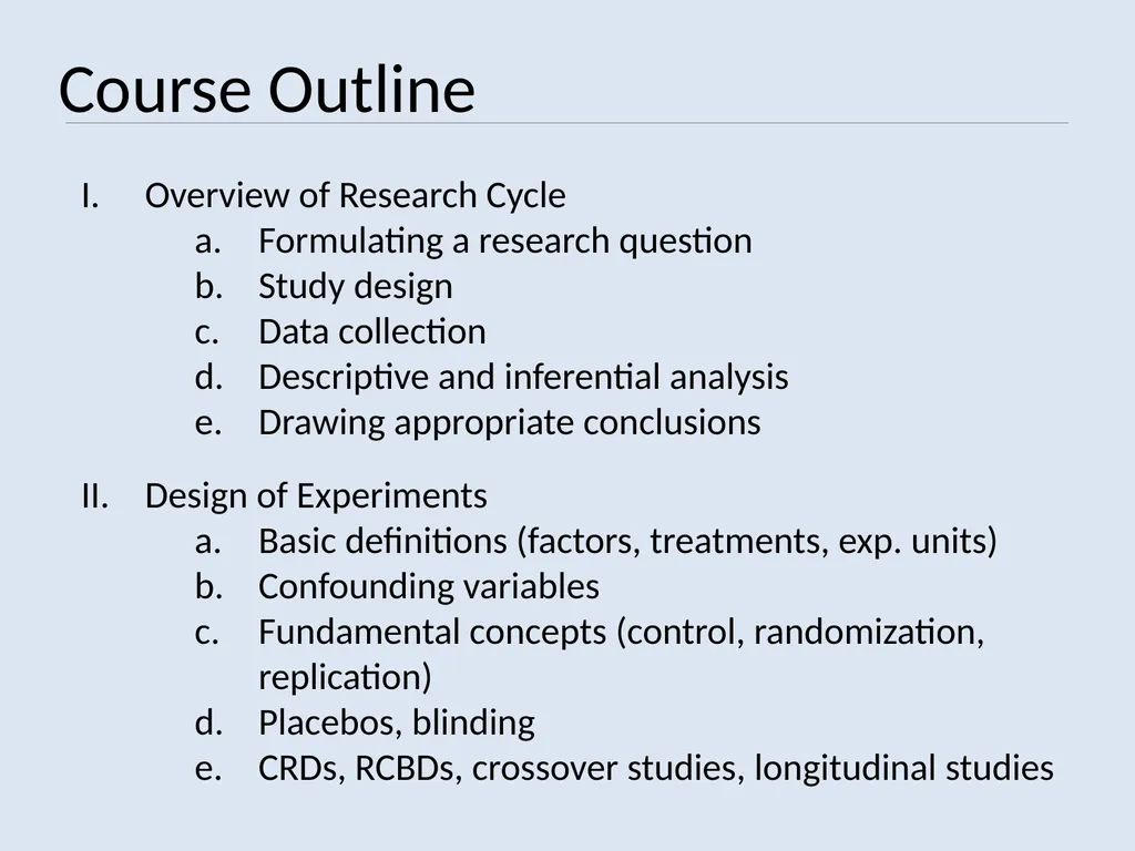 TEACHING STUDY DESIGN PRINCIPLES VS. DATA ANALYSIS - slide 8 of 19
