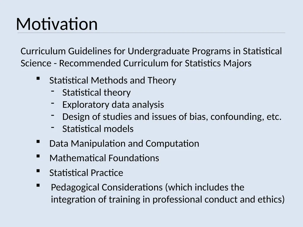 TEACHING STUDY DESIGN PRINCIPLES VS. DATA ANALYSIS - slide 3 of 19