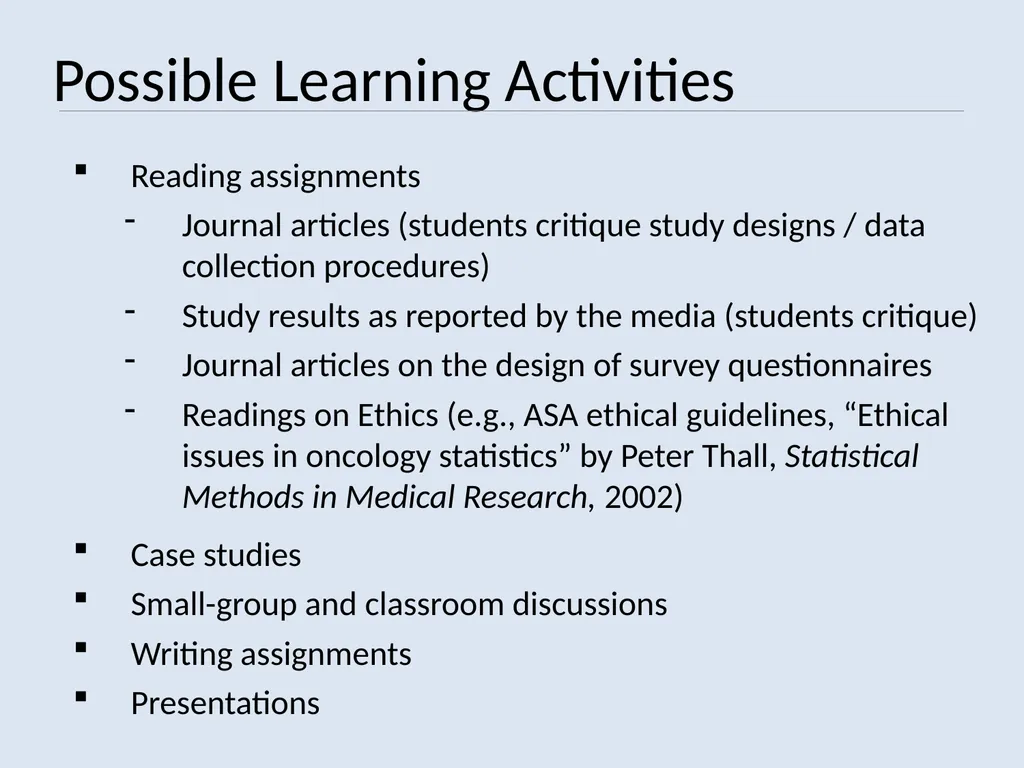 TEACHING STUDY DESIGN PRINCIPLES VS. DATA ANALYSIS - slide 11 of 19