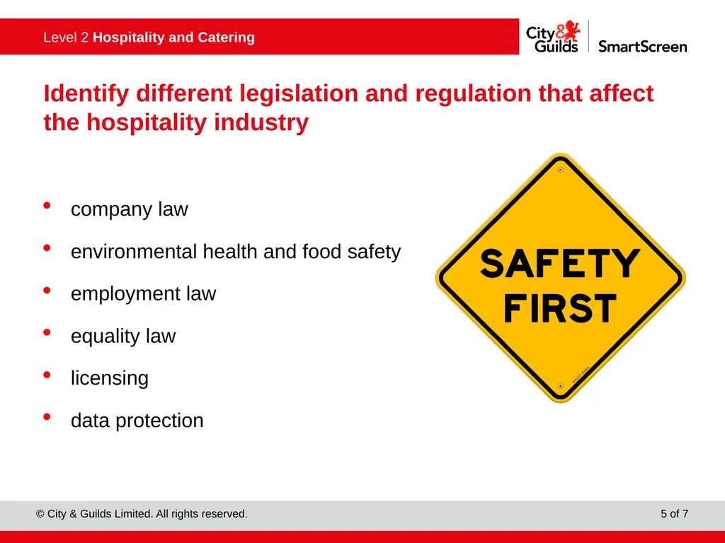 Know how legislation and regulations affects - slide 5 of 7
